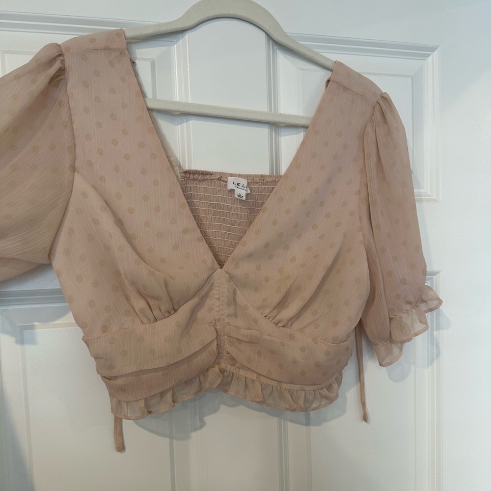 Lelis Pink Polka Dot Crop top